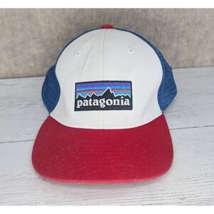 Patagonia Trucker Hat Red White Blue Mesh Snapback Outdoor Adventure